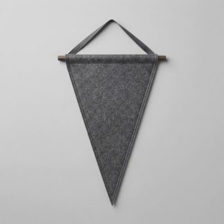 Limited Charcoal Screen-Printed Felt Pennant