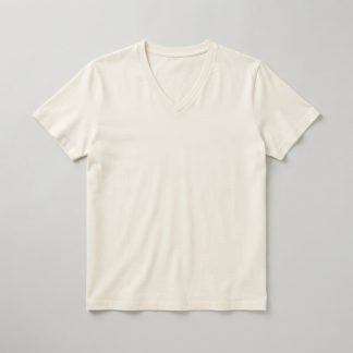 Logo Off-White Combed Cotton V-Neck Tee